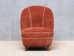 Guglielmo Ulrich Pair of Guglielmo Ulrich Chairs in Dedar Chenille and Walnut Italy 1940s - 4529705