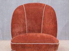 Guglielmo Ulrich Pair of Guglielmo Ulrich Chairs in Dedar Chenille and Walnut Italy 1940s - 4529707