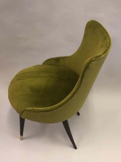 Guglielmo Ulrich Pair of Italian Mid Century Modern Lounge Slipper Chairs by Guglielmo Ulrich - 1736729