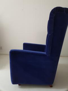 Guglielmo Ulrich Pair of blue velvet upholstered chairs by Guglielmo Ulrich - 1984472