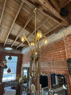 Guglielmo Ulrich Solid Brass Sculptural Chandelier in Style of Guglielmo Ulrich circa 1970s - 4621140