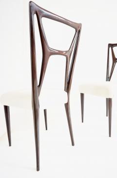 Guglielmo Ulrich set of six Guglielmo Ulrich att dining chairs bentwood H shape velvet 1940 - 3726686