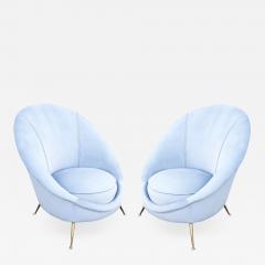 Guglielmo Veronesi Pair of Rounded Lounge Chairs by Veronesi for ISA Italy 1960s - 1537593