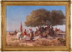 Guglielmo Zocchi Large antique oil painting of a traditional Middle Eastern sword dance by Zocchi - 4392522