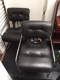 Guido Faleschini 1970s Pair of Tucroma Chairs Original Leather - 149087