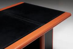 Guido Faleschini Cognac Leather Desk by Guido Faleschini for Mariani Italy 1970s - 3491622