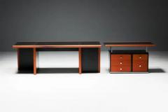 Guido Faleschini Cognac Leather Desk by Guido Faleschini for Mariani Italy 1970s - 3491649