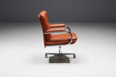 Guido Faleschini Cognac Leather Office Chair by Guido Faleschini for Mariani Italy 1970s - 3491623