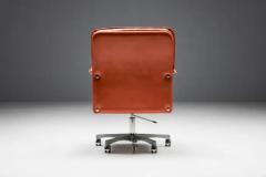 Guido Faleschini Cognac Leather Office Chair by Guido Faleschini for Mariani Italy 1970s - 3491644