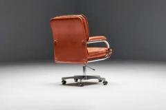 Guido Faleschini Cognac Leather Office Chair by Guido Faleschini for Mariani Italy 1970s - 3491645