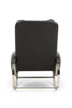 Guido Faleschini Guido Faleschini Italian Mid Century Chrome and Black Leather Rocking Chair - 4274867