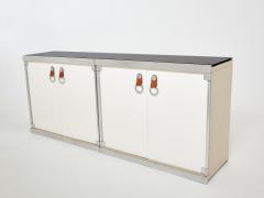 Guido Faleschini Guido Faleschini for Herm s sideboard cabinets lacquered steel leather 1970s - 3089800