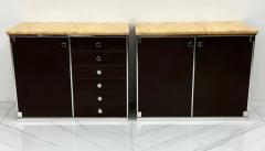 Guido Faleschini Guido Faleschini for Mariani Leather and Suede Wrapped Marble Topped Cabinets - 3175907