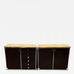 Guido Faleschini Guido Faleschini for Mariani Leather and Suede Wrapped Marble Topped Cabinets - 3178813