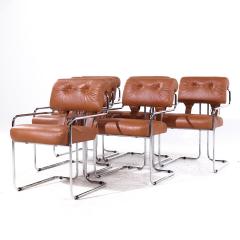 Guido Faleschini Guido Faleschini for Mariani Tucroma MCM Leather and Chrome Chairs Set of 6 - 3994923