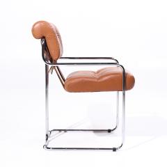 Guido Faleschini Guido Faleschini for Mariani Tucroma MCM Leather and Chrome Chairs Set of 6 - 3994925