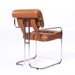 Guido Faleschini Guido Faleschini for Mariani Tucroma MCM Leather and Chrome Chairs Set of 6 - 3994926