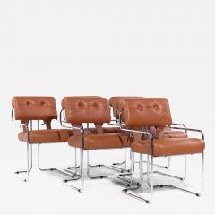 Guido Faleschini Guido Faleschini for Mariani Tucroma MCM Leather and Chrome Chairs Set of 6 - 3995476