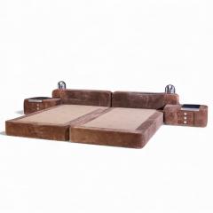 Guido Faleschini Guido Faleschini for i4 Mariani Tucroma Suede King Platform Bed with Nightstands - 4434132