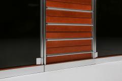 Guido Faleschini Italian design dresser in cognac leather chrome and black glass for Herm s - 2019244