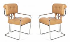 Guido Faleschini Set of 12 Mariani Italian Upholstered Tucroma Dining Chairs - 2789704