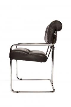 Guido Faleschini Set of 12 Pace Faleschini Leather and Chrome Tucroma Chairs - 432640