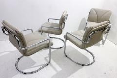 Guido Faleschini Set of 4 Mid Century Tubular Armchairs by Guido Faleschini - 2940500