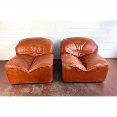 Guido Faleschini Vintage Guido Faleschini Leather Lounge Chairs a Pair - 1692104