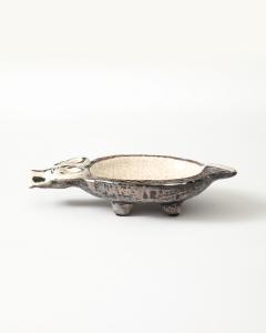 Guido Gambone Glazed Ceramic Ram Bowl in the Manner of Guido Gambone Italy c 1950 - 4609498