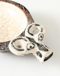 Guido Gambone Glazed Ceramic Ram Bowl in the Manner of Guido Gambone Italy c 1950 - 4609501