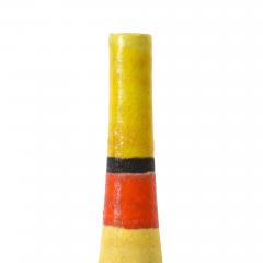 Guido Gambone Guido Gambone Ceramic Vase Yellow Orange Brown Stripes Signed Italy 1950s - 4819329