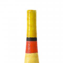 Guido Gambone Guido Gambone Ceramic Vase Yellow Orange Brown Stripes Signed Italy 1950s - 4819330