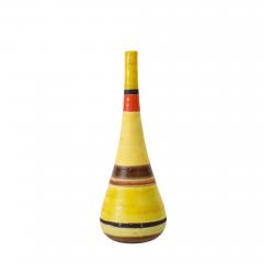 Guido Gambone Guido Gambone Ceramic Vase Yellow Orange Brown Stripes Signed Italy 1950s - 4819331