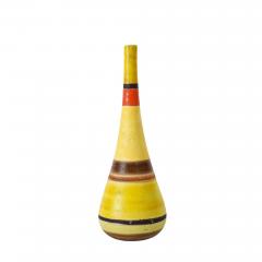 Guido Gambone Guido Gambone Ceramic Vase Yellow Orange Brown Stripes Signed Italy 1950s - 4819333