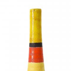 Guido Gambone Guido Gambone Ceramic Vase Yellow Orange Brown Stripes Signed Italy 1950s - 4819336