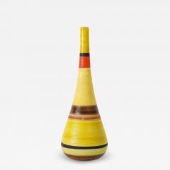 Guido Gambone Guido Gambone Ceramic Vase Yellow Orange Brown Stripes Signed Italy 1950s - 4819372