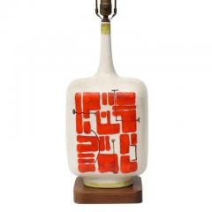 Guido Gambone Guido Gambone Lamp Ceramic Abstract Red White Chartreuse Signed - 3935717