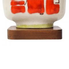 Guido Gambone Guido Gambone Lamp Ceramic Abstract Red White Chartreuse Signed - 3935725