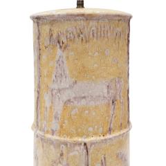 Guido Gambone Guido Gambone Stunning Large Ceramic Table Lamp with Animal Motif 1950s Signed  - 3444853