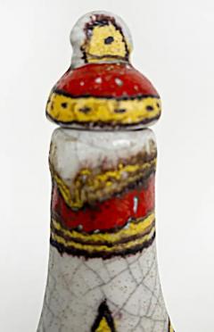Guido Gambone Italian Guido Gambone Glazed Ceramic Vessel with Stopper Signed on Underside - 4045396