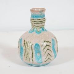 Guido Gambone Signed Midcentury Handcrafted Green and Turquoise Ceramic Vase by Guido Gambone - 1560345