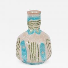 Guido Gambone Signed Midcentury Handcrafted Green and Turquoise Ceramic Vase by Guido Gambone - 1563225