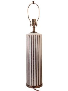 Guido Gambone Vintage Striped Pottery Lamp - 4535136