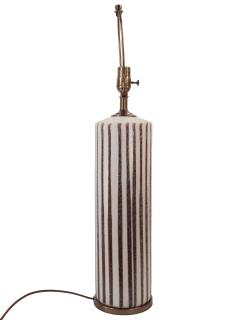 Guido Gambone Vintage Striped Pottery Lamp - 4535139