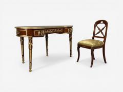 Guillaume Groh Kidney Shaped Desk and Chair Leather Bronze France 19th c  - 4550649