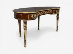 Guillaume Groh Kidney Shaped Desk and Chair Leather Bronze France 19th c  - 4550653