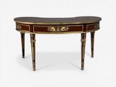 Guillaume Groh Kidney Shaped Desk and Chair Leather Bronze France 19th c  - 4550657