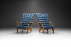 Guillerme et Chambron A Pair of Guillerme et Chambron Grand Repos Lounge Chairs France 1950s - 3483511