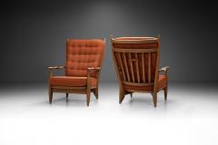 Guillerme et Chambron A Set of Solid Oak Edouard Armchairs by Guillerme and Chambron France 1960s - 3483523