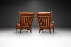 Guillerme et Chambron A Set of Solid Oak Edouard Armchairs by Guillerme and Chambron France 1960s - 3483524